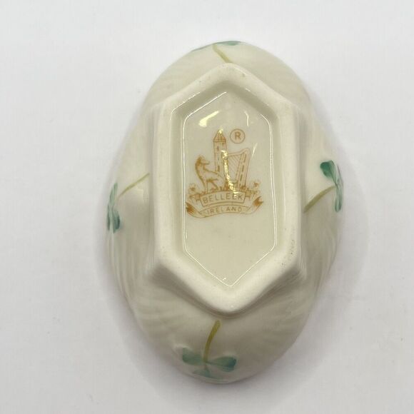 Vintage Belleek Ireland Shamrock Open Salt Cellar 7th Mark 1980-1993 - Picture 6 of 7